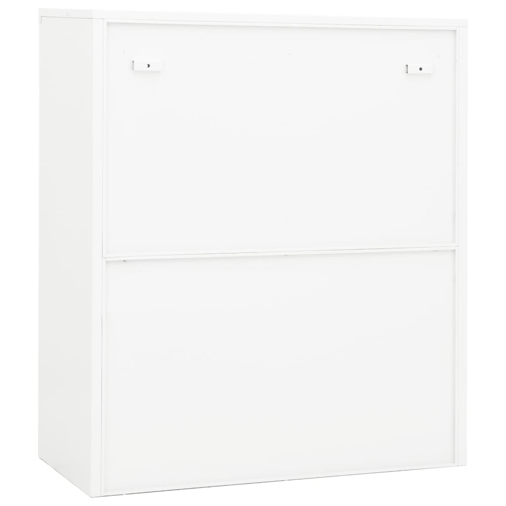 Armadio per Ufficio Bianco 90x40x105 cm in Acciaio