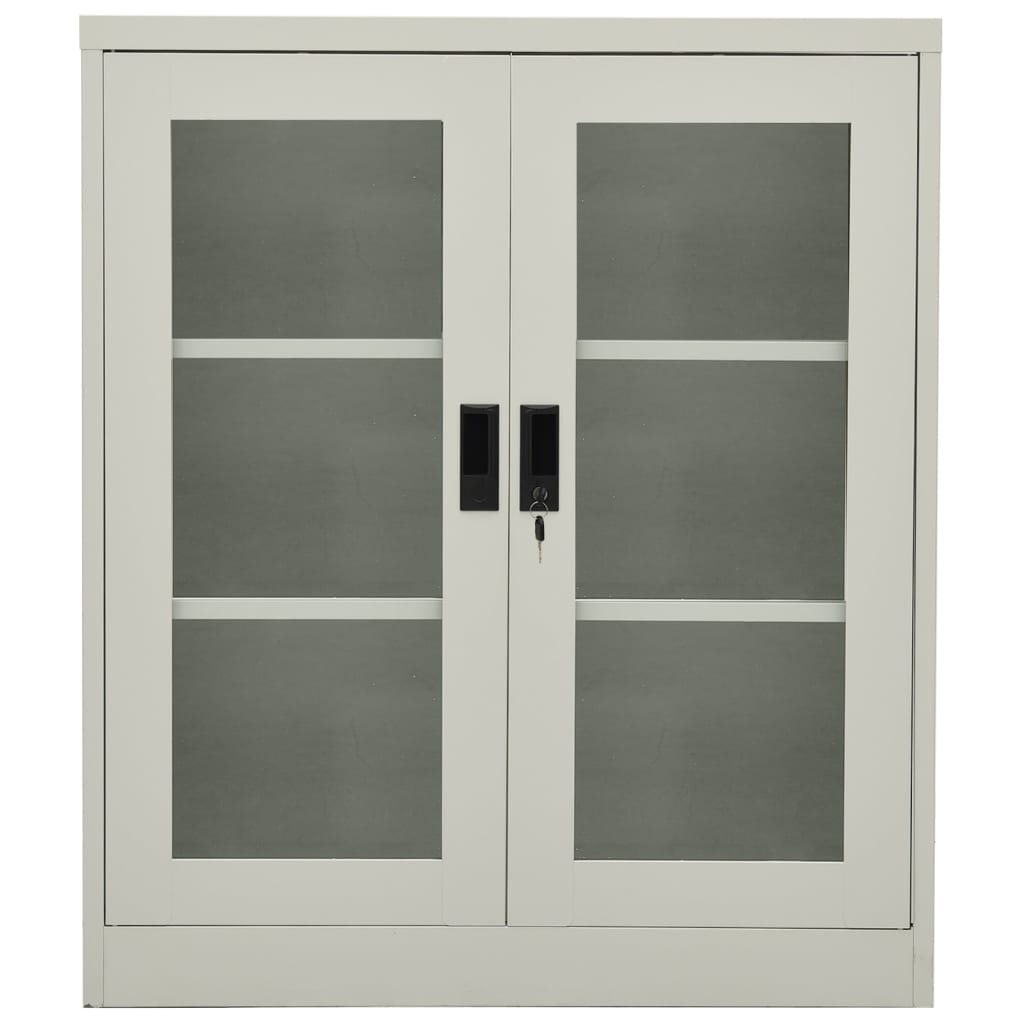 Armadio per Ufficio Grigio Chiaro 90x40x105 cm in Acciaio
