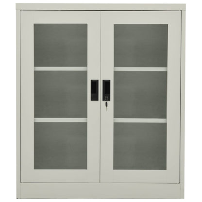 Armadio per Ufficio Grigio Chiaro 90x40x105 cm in Acciaio