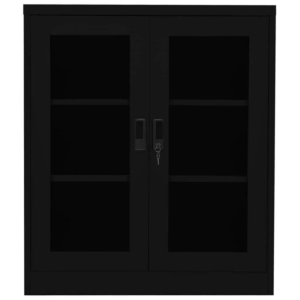 Armadio per Ufficio Nero 90x40x105 cm in Acciaio