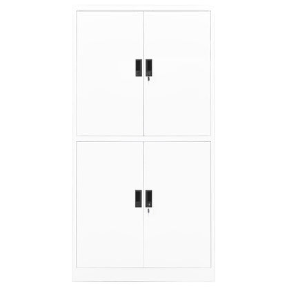 Armadio per Ufficio Bianco 90x40x180 cm in Acciaio