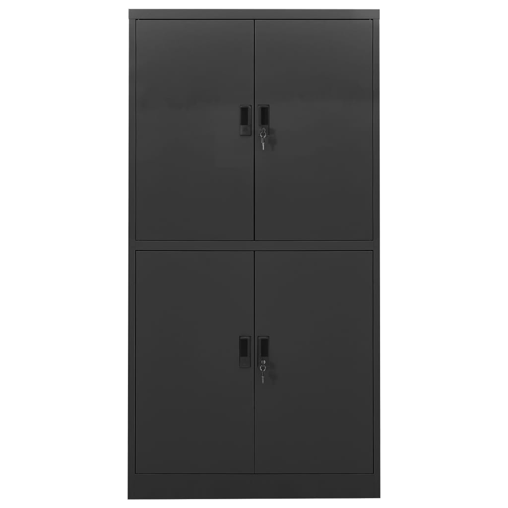 Armadio per Ufficio Antracite 90x40x180 cm in Acciaio