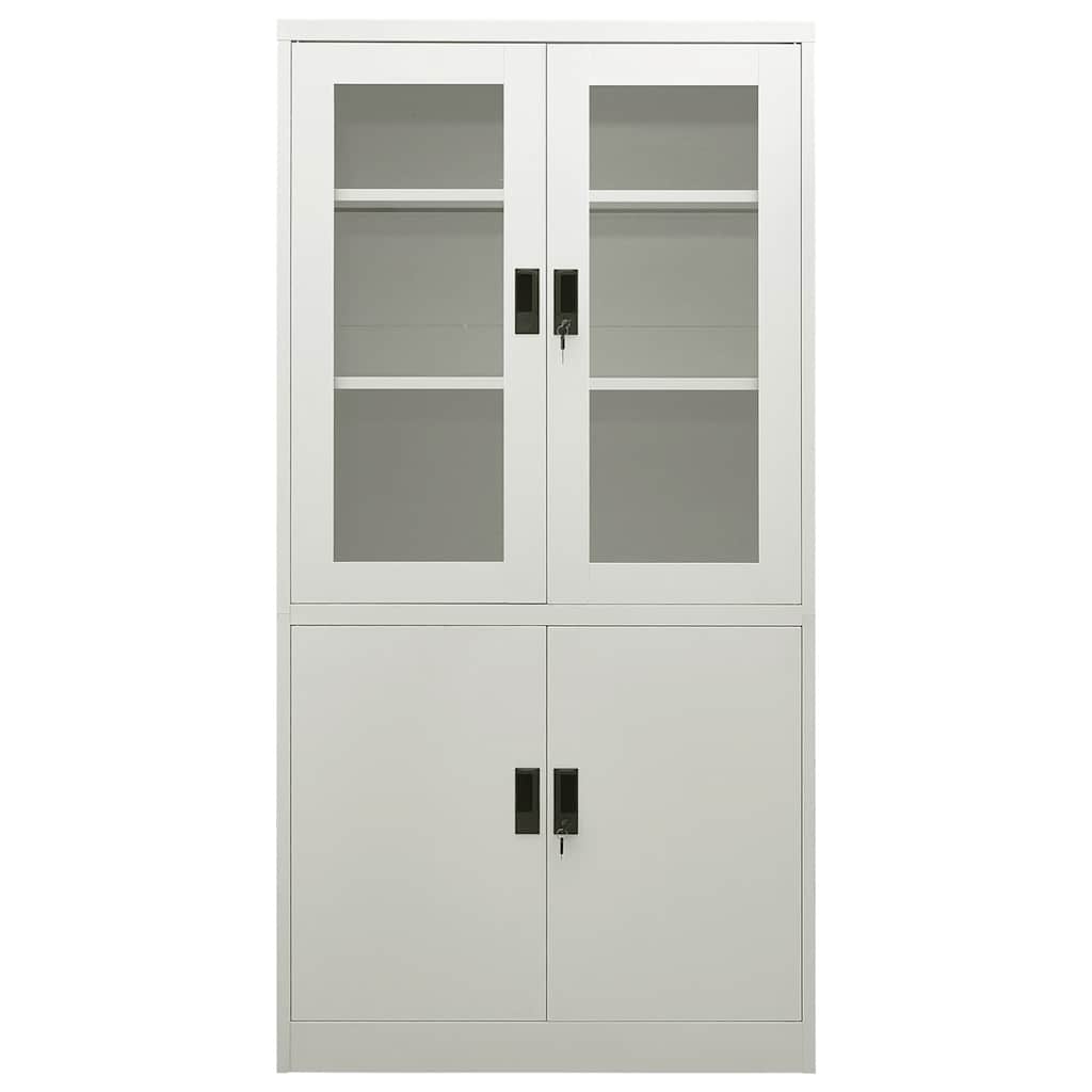 Armadio per Ufficio Grigio Chiaro 90x40x180 cm in Acciaio