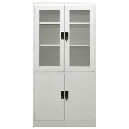 Armadio per Ufficio Grigio Chiaro 90x40x180 cm in Acciaio