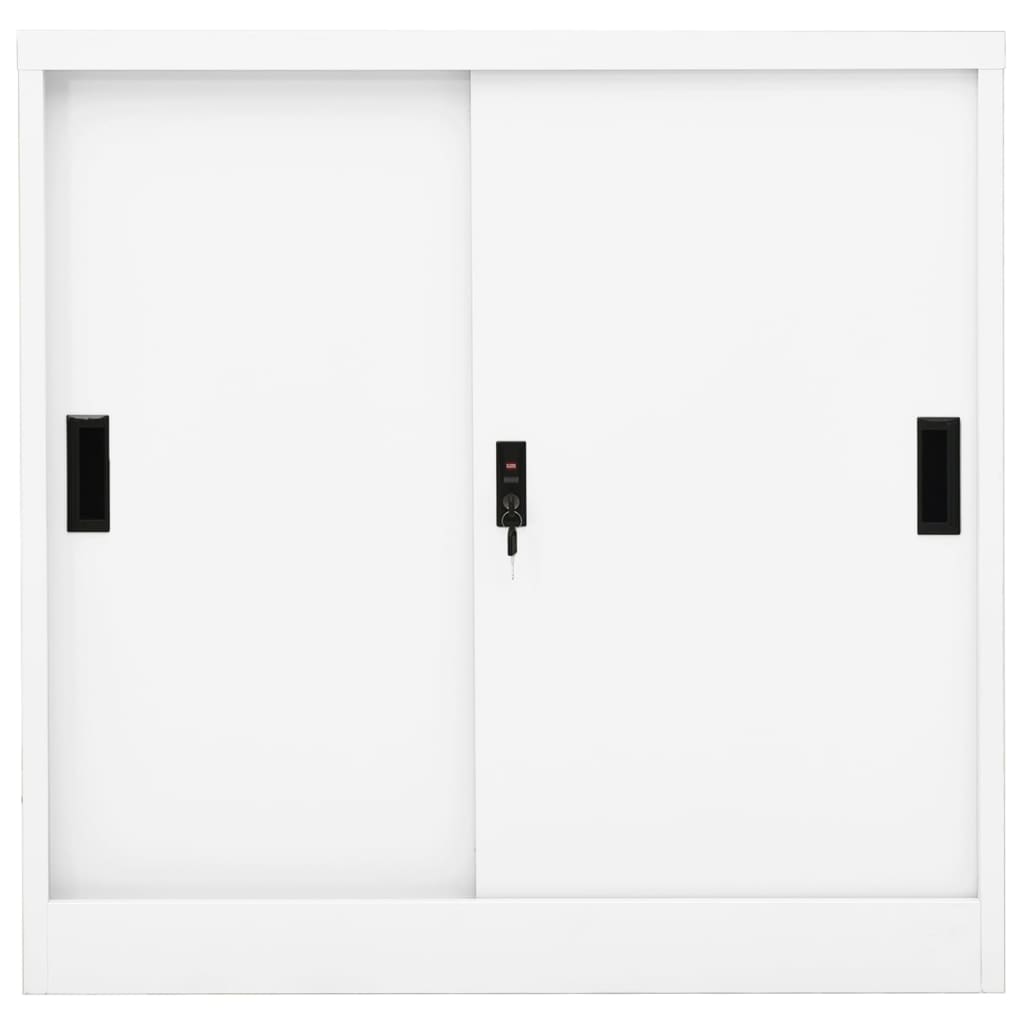 Armadio per Ufficio Anta Scorrevole Bianco 90x40x90cm Acciaio