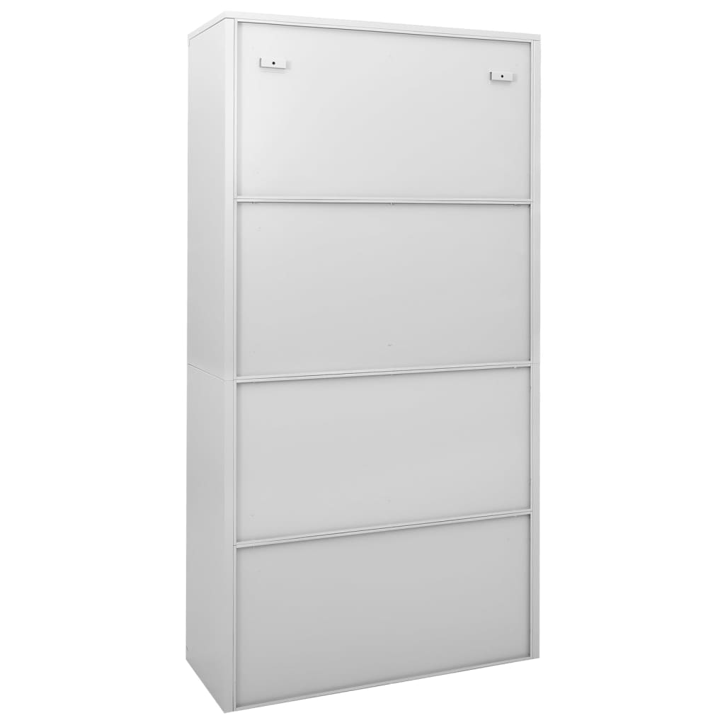 Armadio con Anta Scorrevole Grigio Chiaro 90x40x180 cm Acciaio