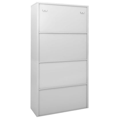 Armadio con Anta Scorrevole Grigio Chiaro 90x40x180 cm Acciaio