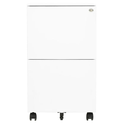 Schedario Mobile Bianco 39x45x67 cm in Acciaio