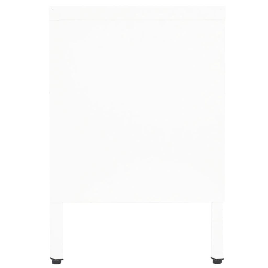 Mobile TV Bianco 90x30x44 cm in Acciaio e Vetro
