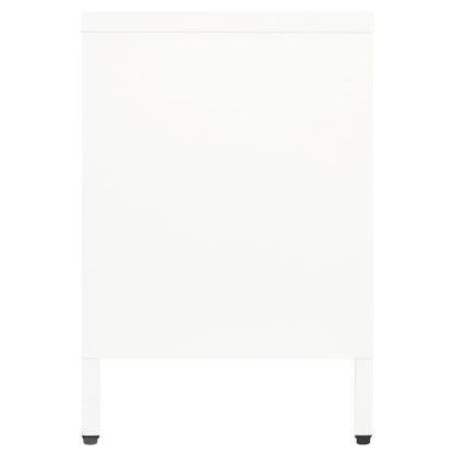 Mobile TV Bianco 105x35x52 cm in Acciaio e Vetro