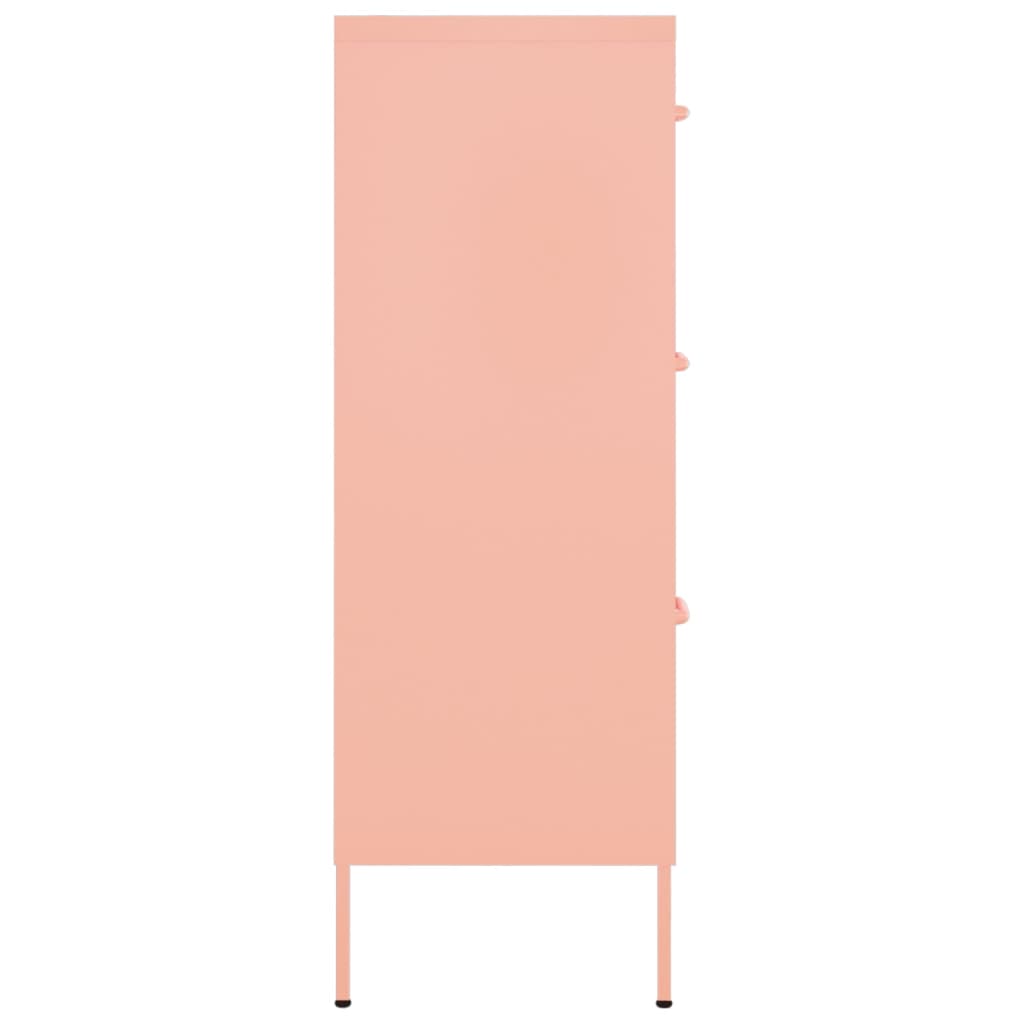 Cassettiera Rosa 80x35x101,5 cm in Acciaio