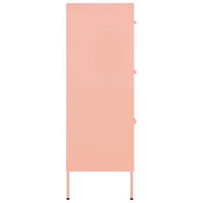 Cassettiera Rosa 80x35x101,5 cm in Acciaio