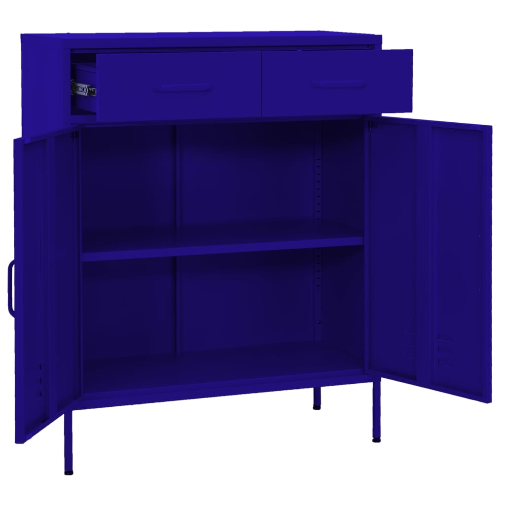 Armadietto Blu Marino 80x35x101,5 cm in Acciaio