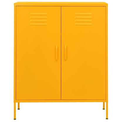 Armadietto Giallo Senape 80x35x101,5 cm in Acciaio