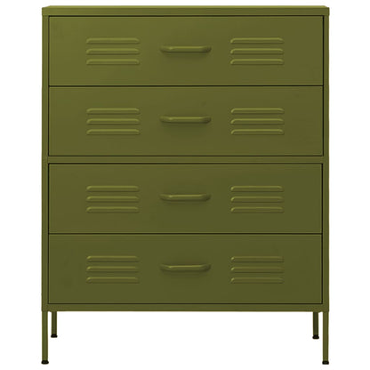 Cassettiera Verde Oliva 80x35x101,5 cm in Acciaio
