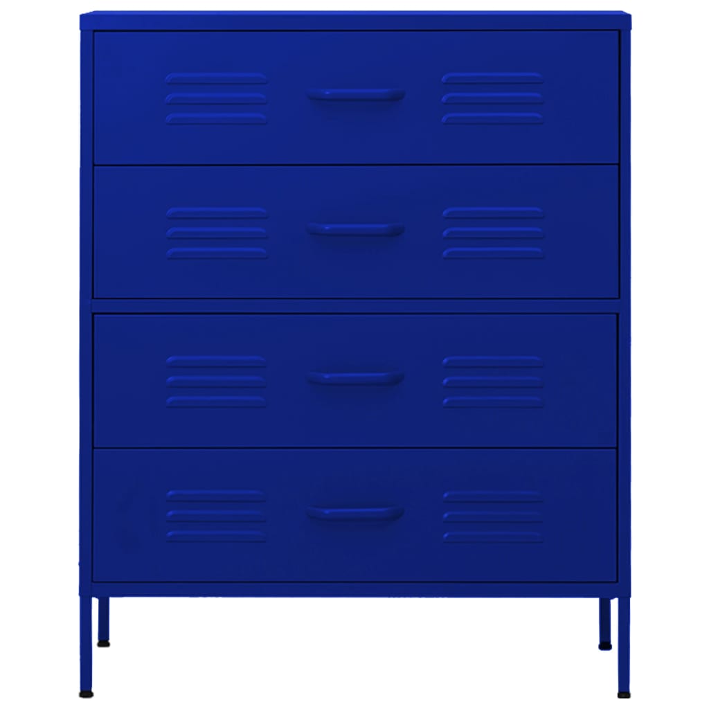 Cassettiera Blu Marino 80x35x101,5 cm in Acciaio