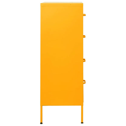 Cassettiera Giallo Senape 80x35x101,5 cm in Acciaio