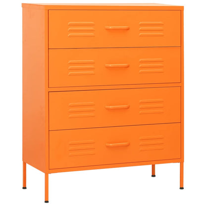 Cassettiera Arancione 80x35x101,5 cm in Acciaio