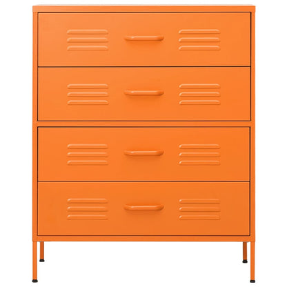 Cassettiera Arancione 80x35x101,5 cm in Acciaio