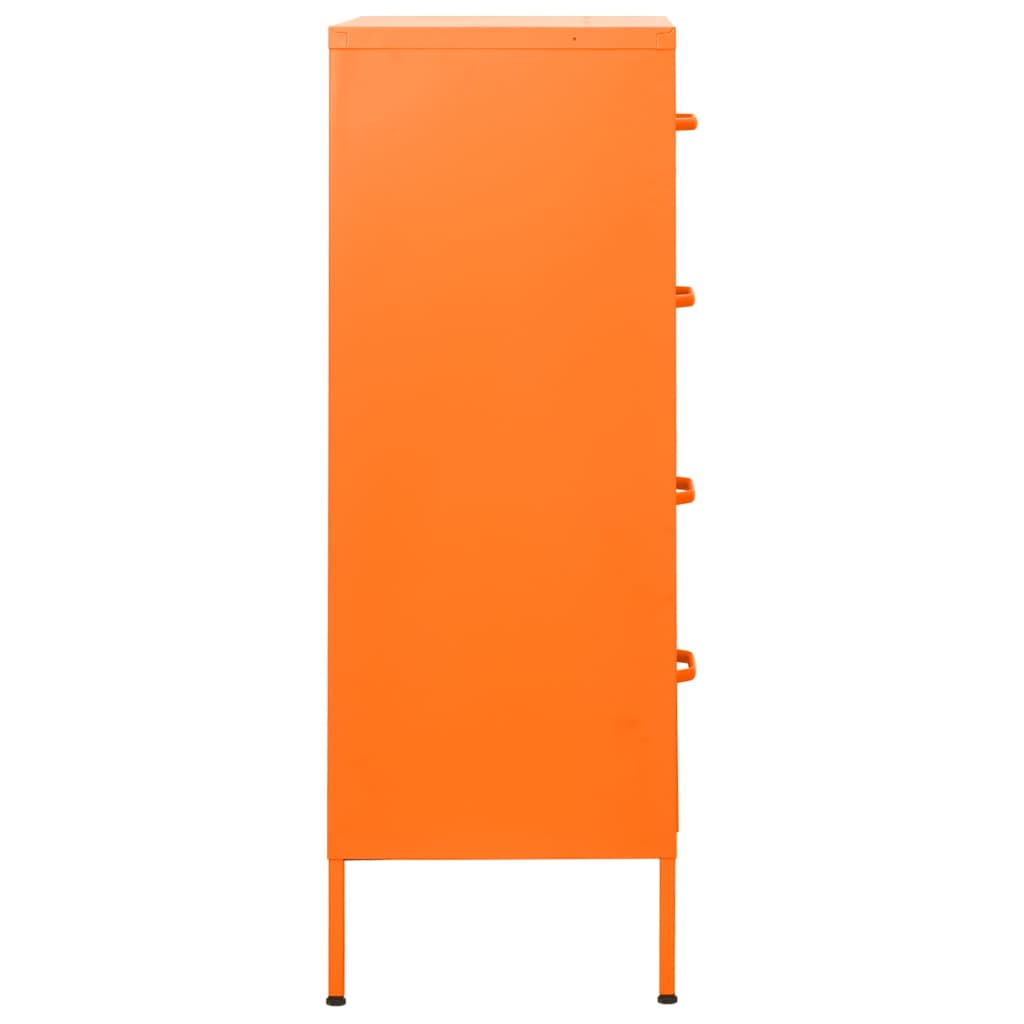 Cassettiera Arancione 80x35x101,5 cm in Acciaio