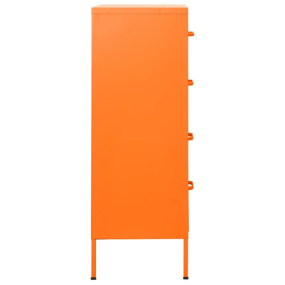 Cassettiera Arancione 80x35x101,5 cm in Acciaio