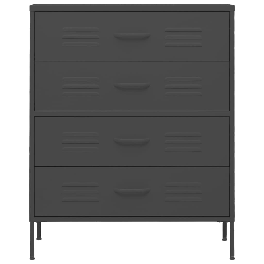Cassettiera Antracite 80x35x101,5 cm in Acciaio