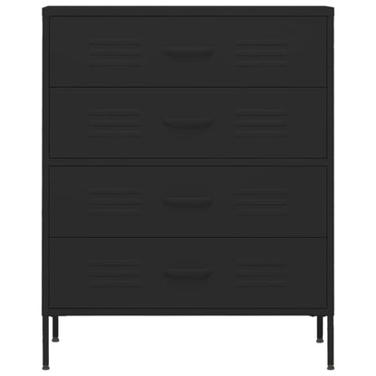 Cassettiera Nera 80x35x101,5 cm in Acciaio