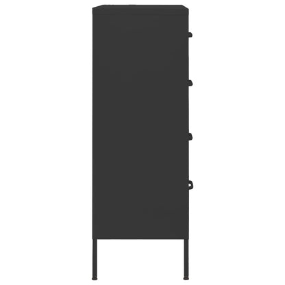 Cassettiera Nera 80x35x101,5 cm in Acciaio