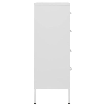 Cassettiera Bianca 80x35x101,5 cm in Acciaio