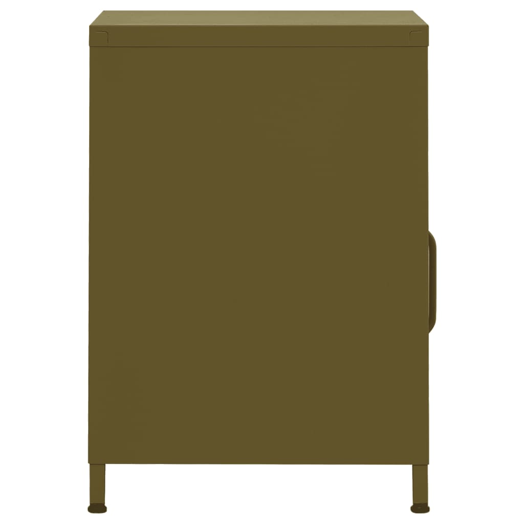 Comodino Verde Oliva 35x35x51 cm in Acciaio
