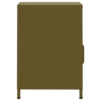 Comodino Verde Oliva 35x35x51 cm in Acciaio