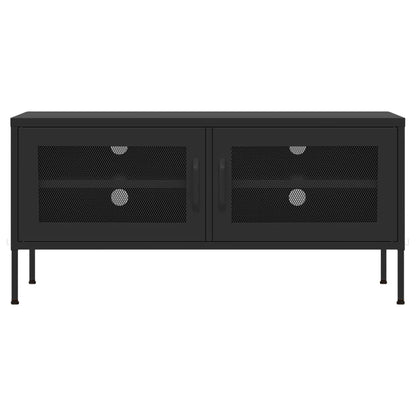 Mobile TV Nero 105x35x50 cm in Acciaio