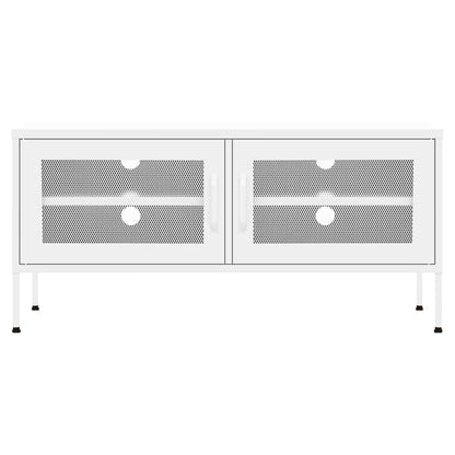 Mobile TV Bianco 105x35x50 cm in Acciaio