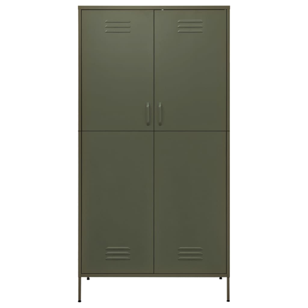 Armadio Verde Oliva 90x50x180 cm in Acciaio