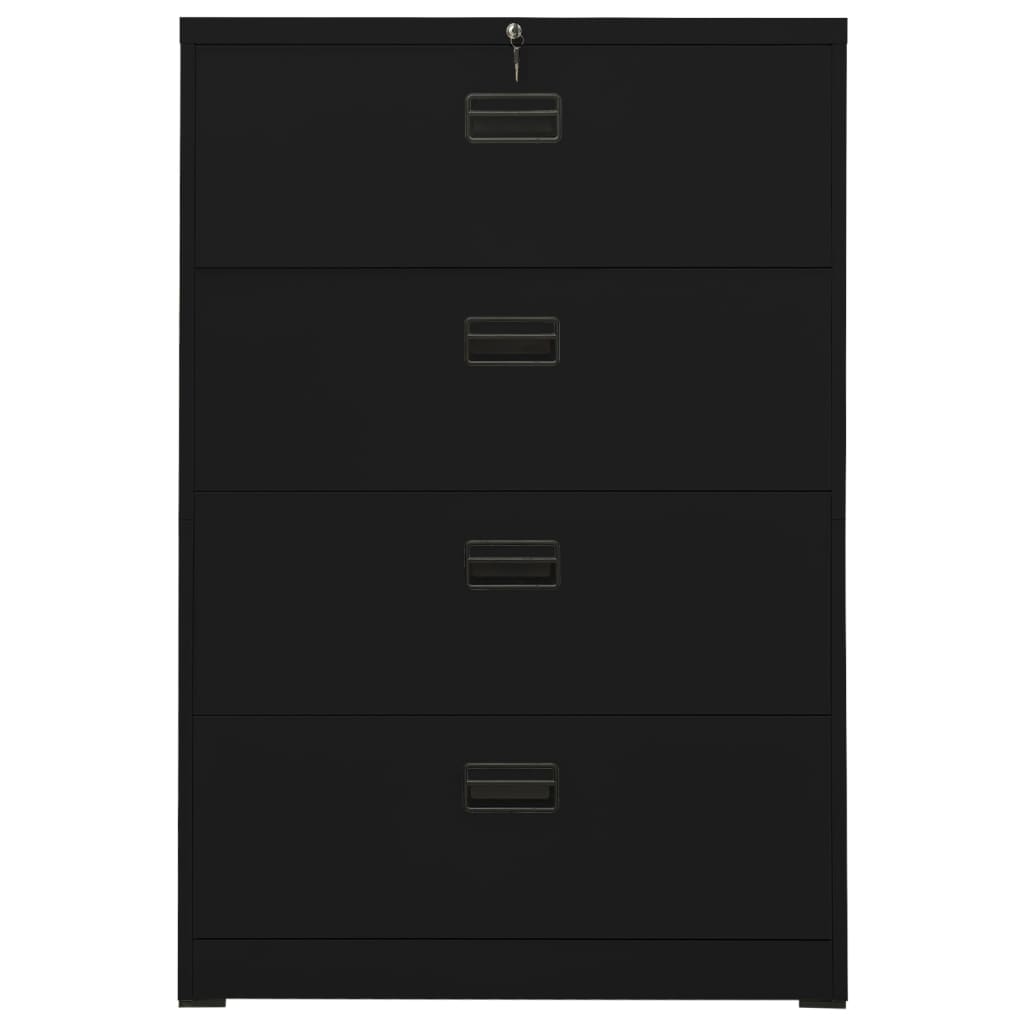 Armadio Classificatore Nero 90x46x164 cm in Acciaio