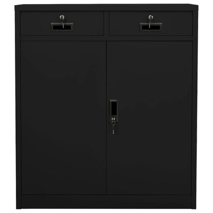 Armadio per Ufficio Nero 90x40x102 cm in Acciaio