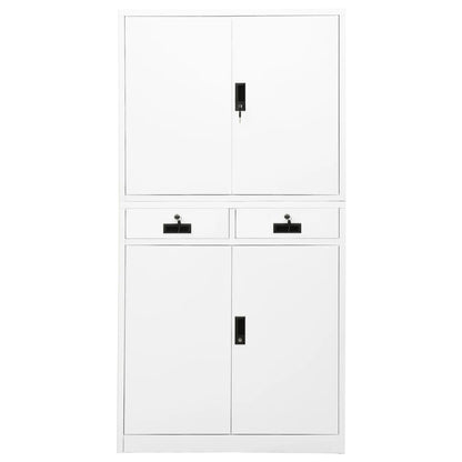 Armadio per Ufficio Bianco 90x40x180 cm in Acciaio