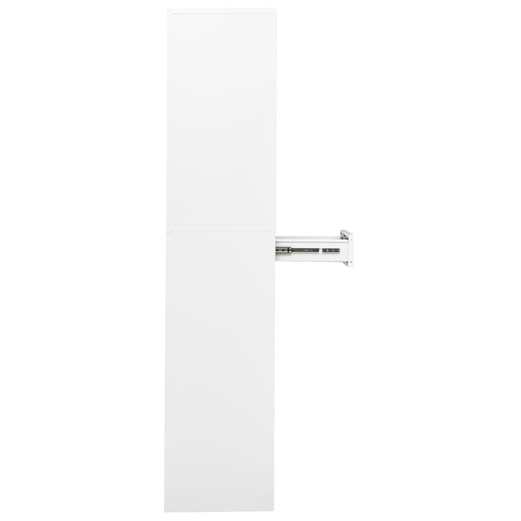 Armadio per Ufficio Bianco 90x40x180 cm in Acciaio