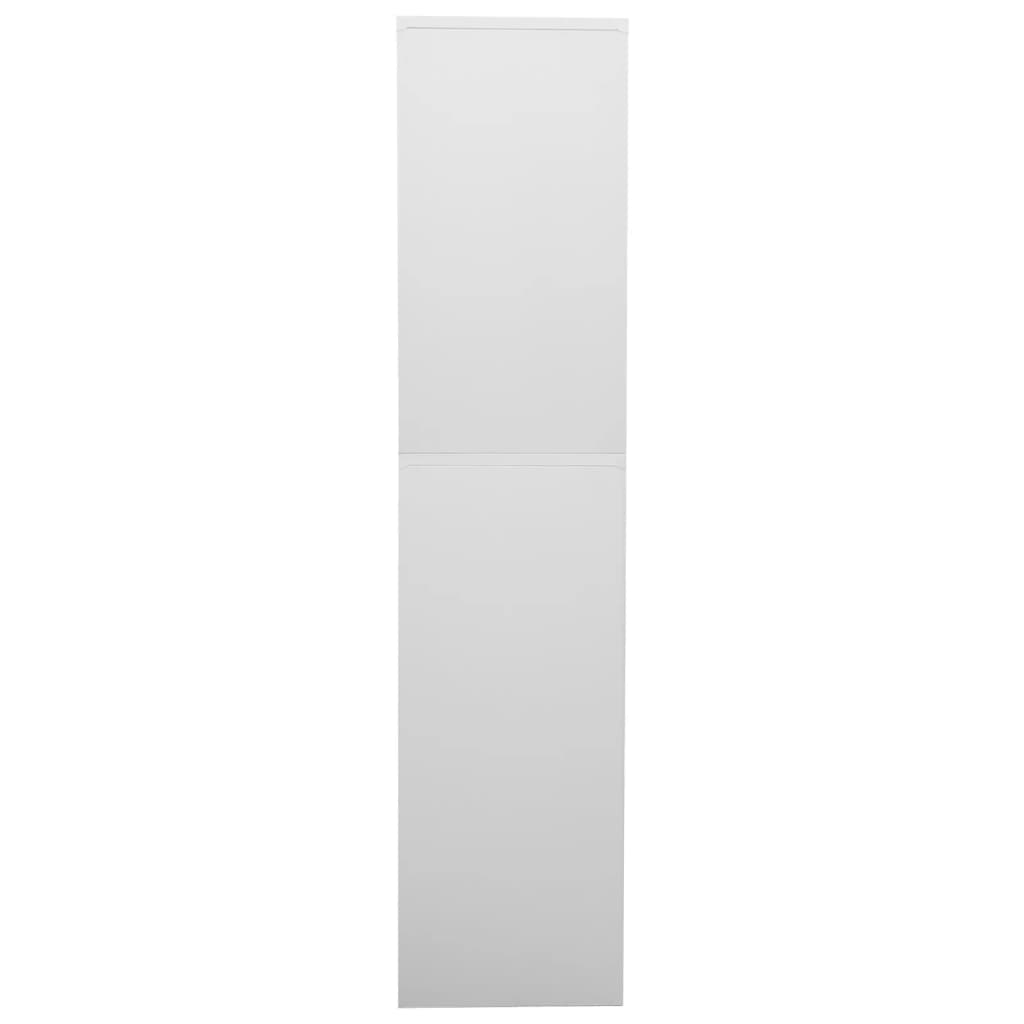 Armadio per Ufficio Grigio Chiaro 90x40x180 cm Acciaio e Vetro