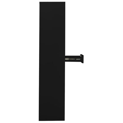 Armadio per Ufficio Nero 90x40x180 cm in Acciaio e Vetro