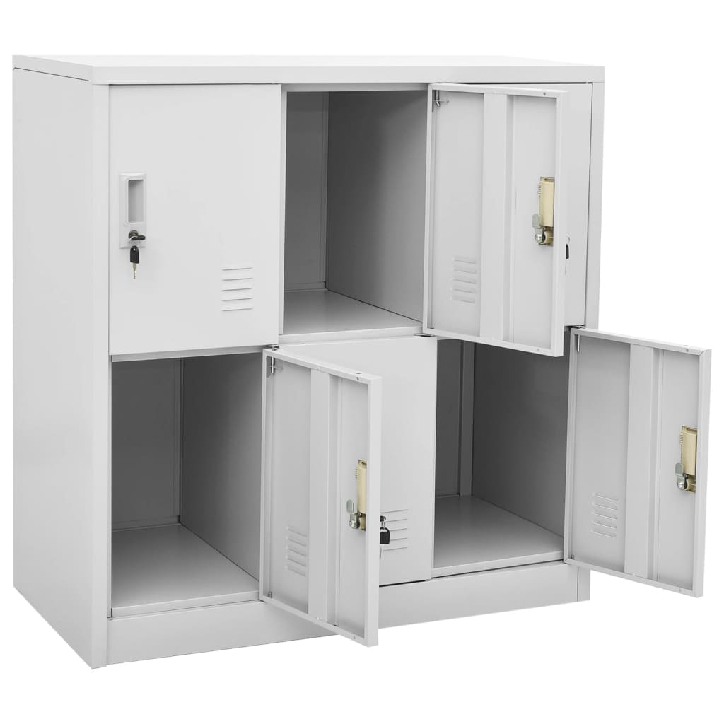Armadietto con Chiave Grigio Chiaro 90x45x92,5 cm in Acciaio