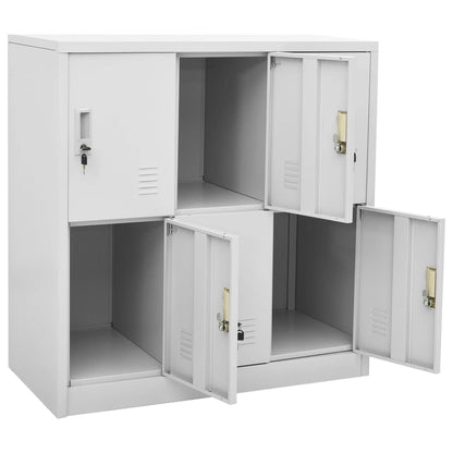 Armadietto con Chiave Grigio Chiaro 90x45x92,5 cm in Acciaio
