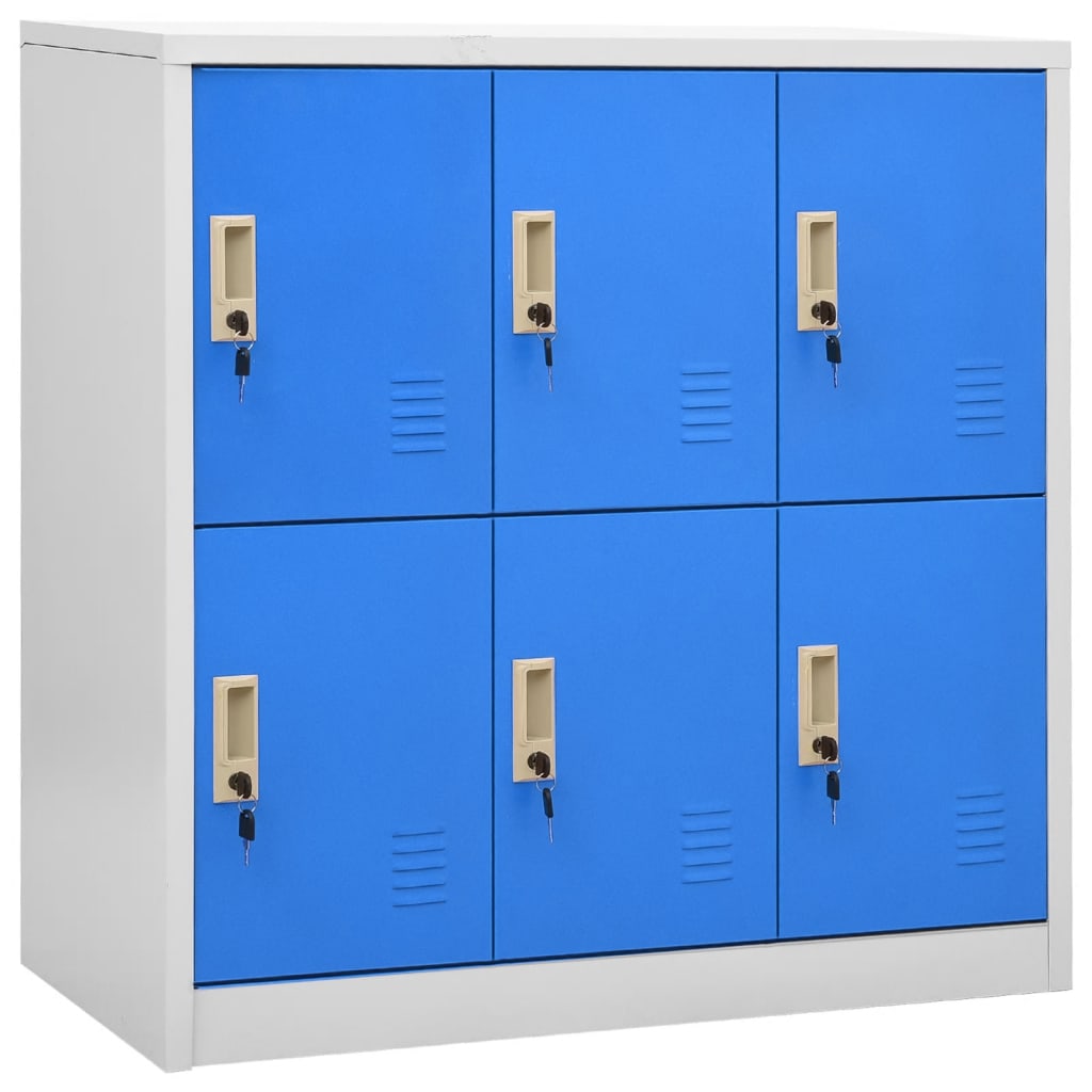 Armadietto con Chiave Grigio Chiaro e Blu 90x45x92,5 cm Acciaio