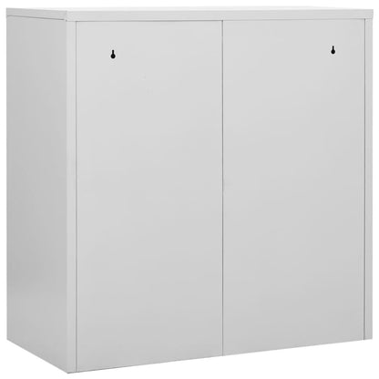 Armadietto a Chiave Grigio Chiaro e Rosso 90x45x92,5 cm Acciaio
