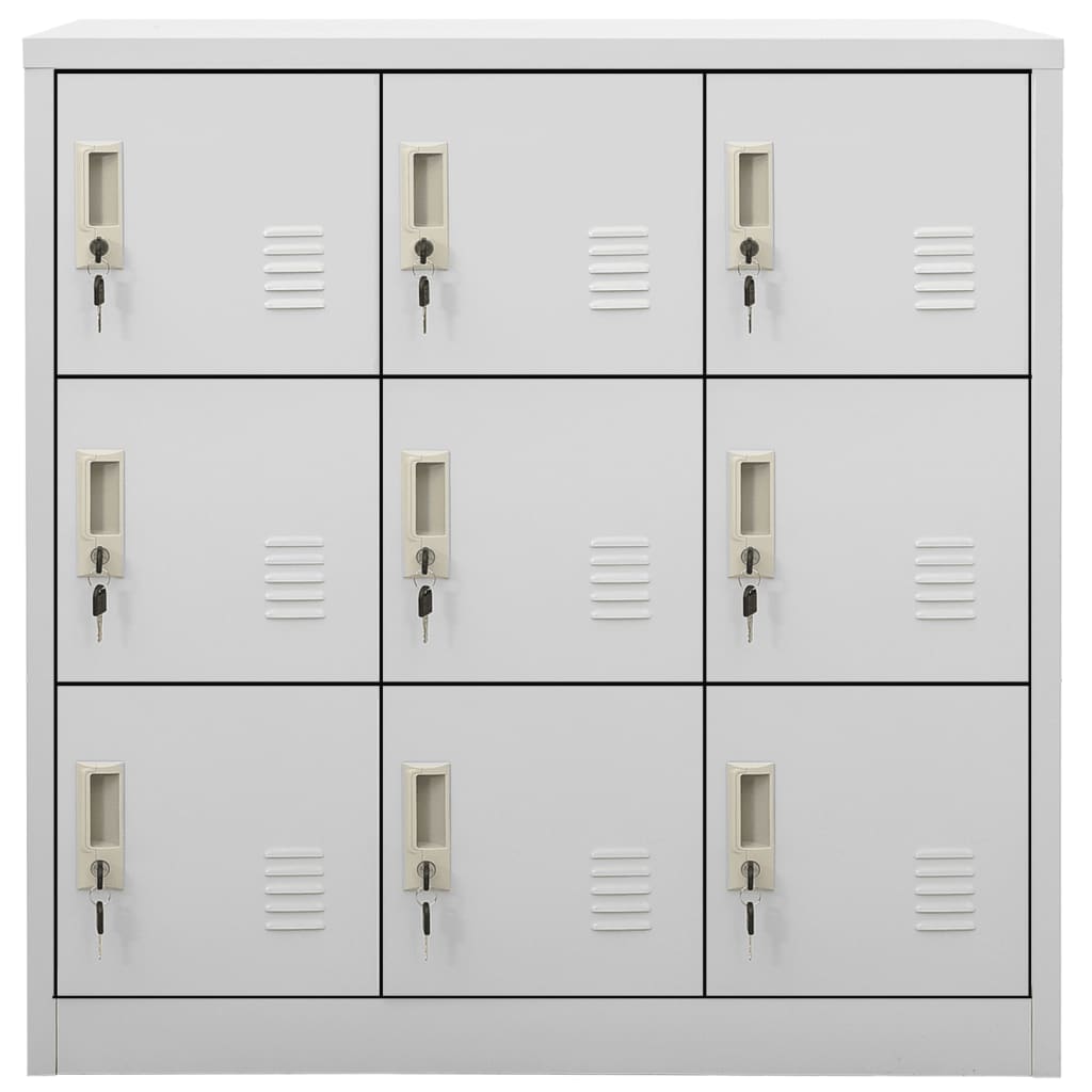 Armadietto con Chiave Grigio Chiaro 90x45x92,5 cm in Acciaio