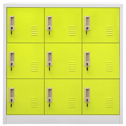 Armadietto a Chiave Grigio Chiaro e Verde 90x45x92,5 cm Acciaio