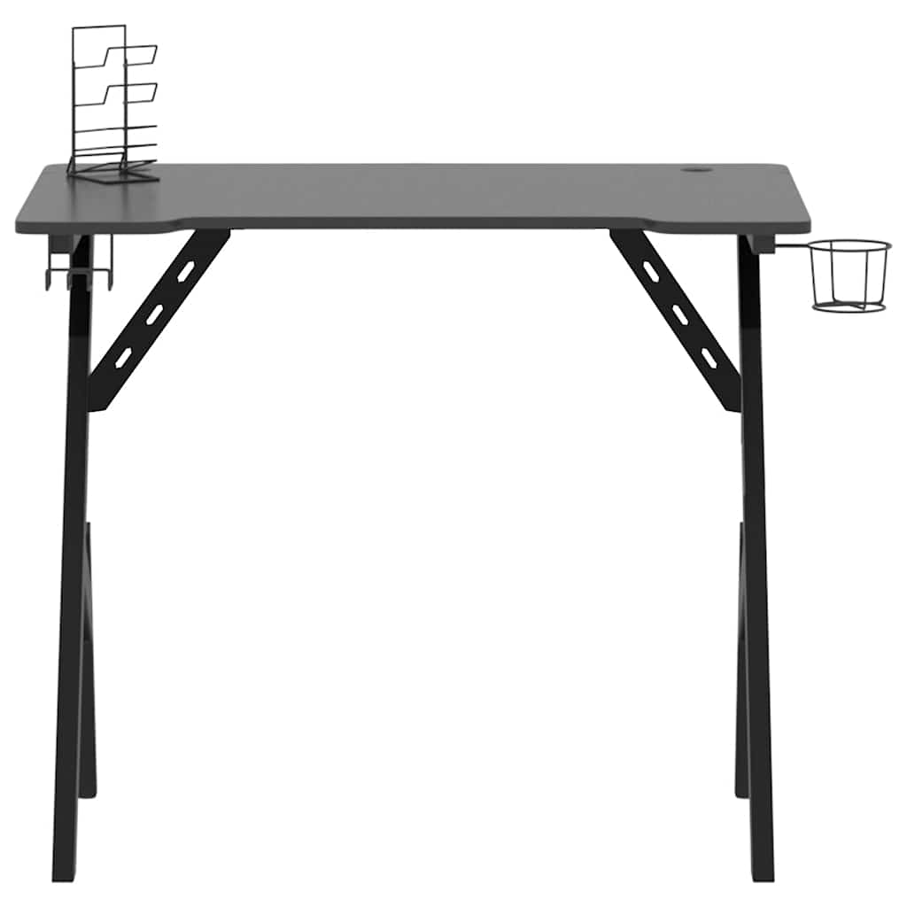 Scrivania da Gaming con Gambe a Y Nera 90x60x75 cm