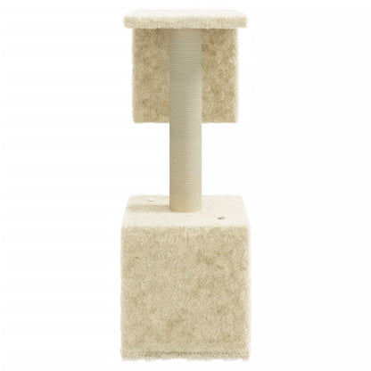 Albero per Gatti con Tiragraffi in Sisal Crema 60 cm