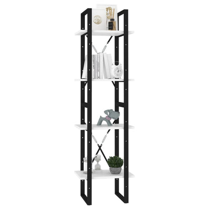 Libreria a 4 Ripiani Bianca 40x30x140 cm in Legno Multistrato