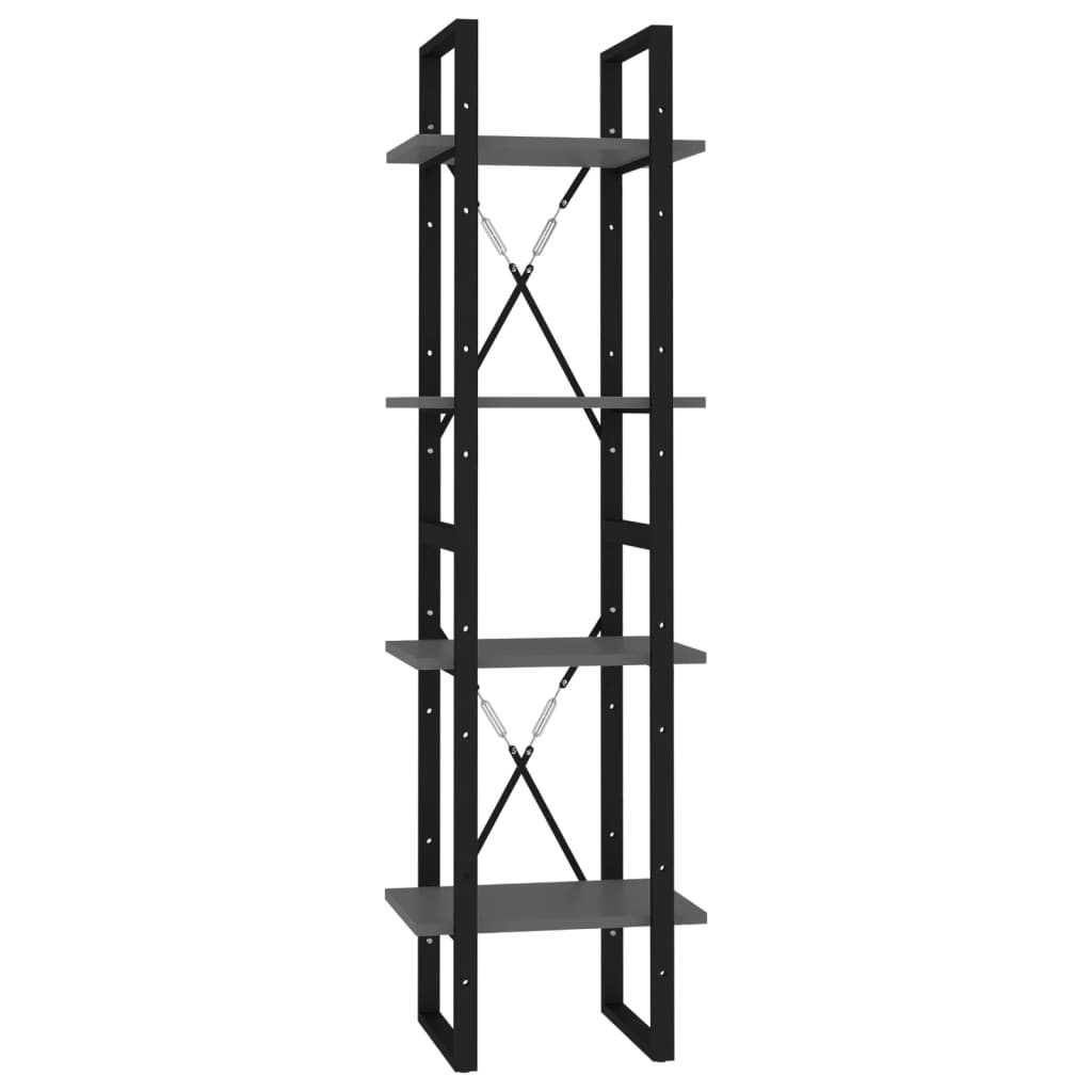 Libreria a 4 Ripiani Grigia 40x30x140 cm in Legno Multistrato